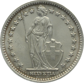 2 Franken 1944 B - fast unzirkuliert